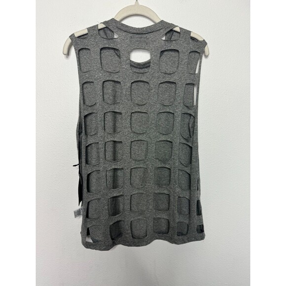 Michael Lauren Sz XS Revolve Alonzo Laser Cut Out Back Muscle Tank Top Gray NWT - Picture 4 of 9